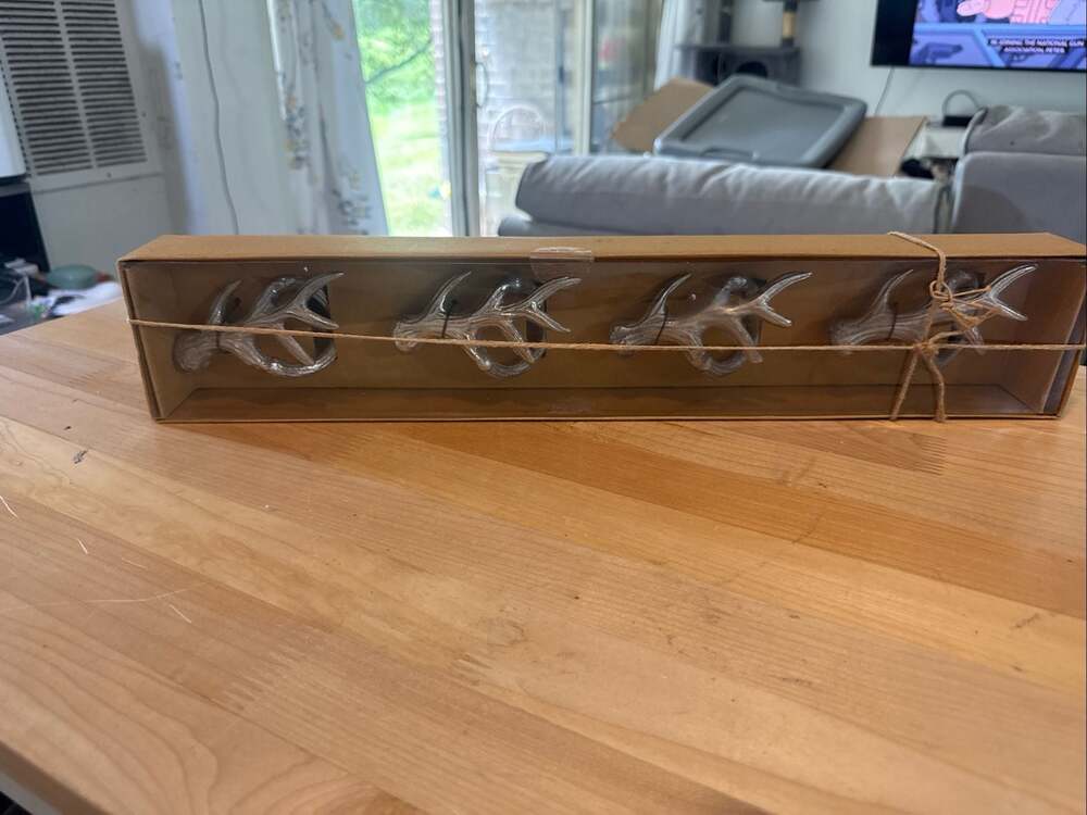 Rustic Antler Style Metal Napkin Ring Set